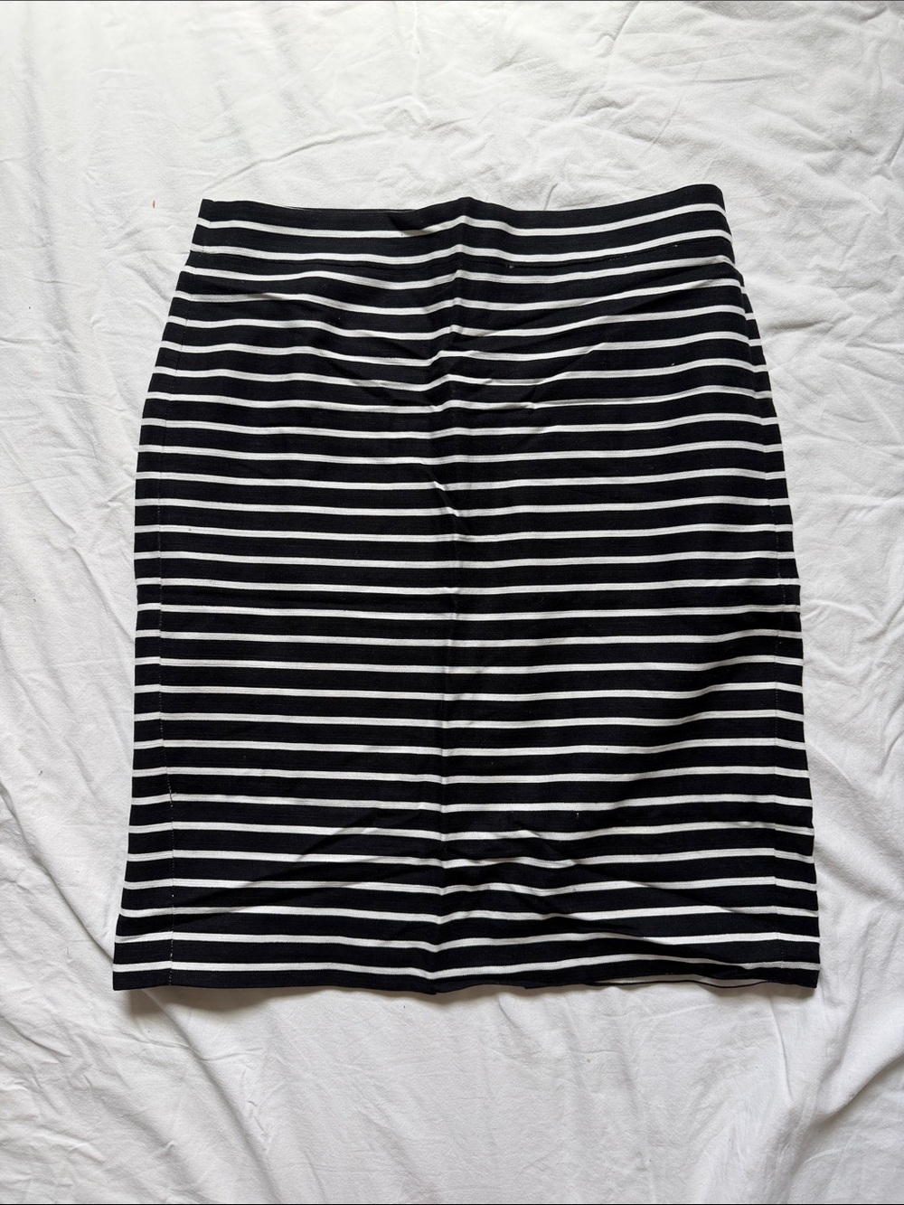 J. Crew Black and White Striped Pencil Skirt